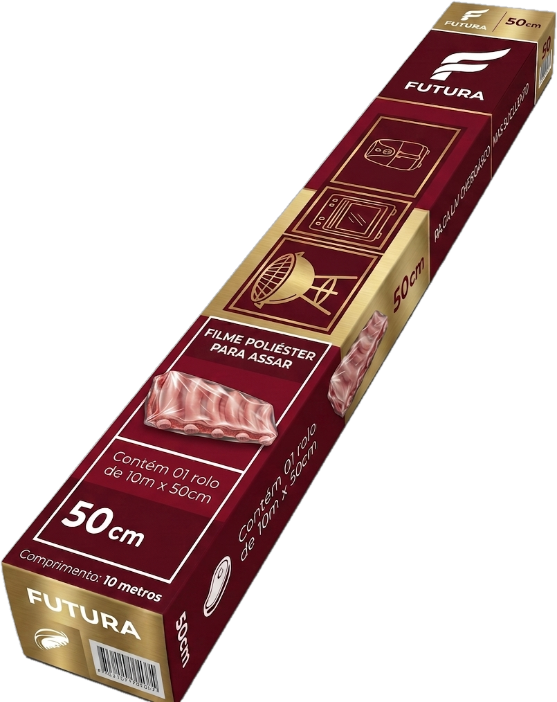 Caixa Futura — Filme para churrasco 50cm, rolo de 10 metros